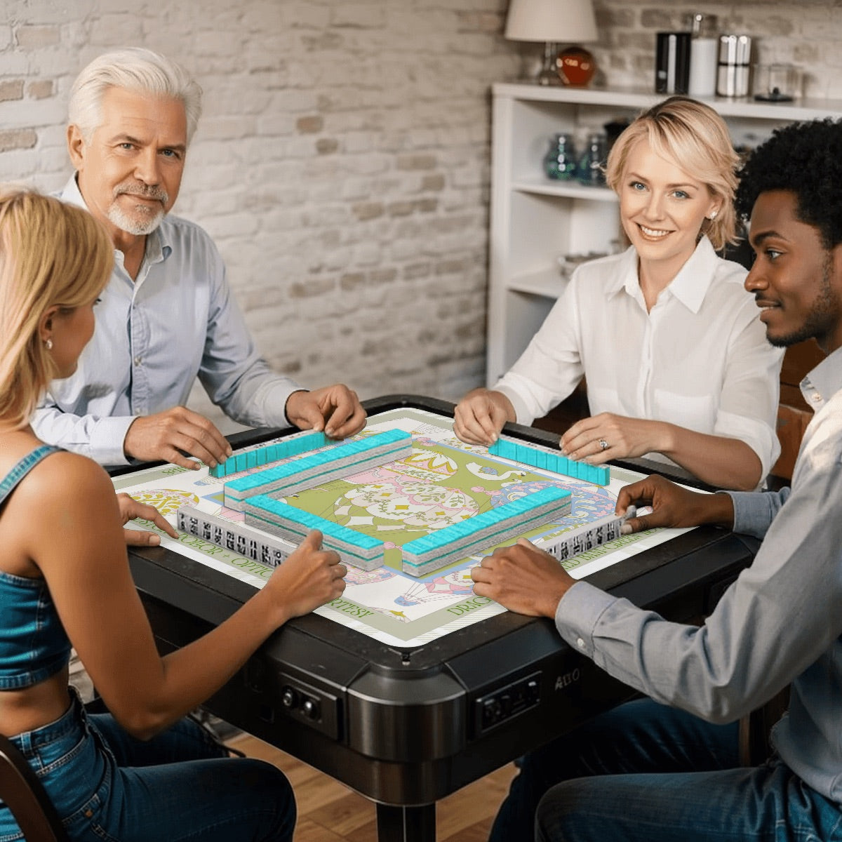 Whimsical Ride Mahjong Mat 31.5"x31.5" (Ship Rolled up)
