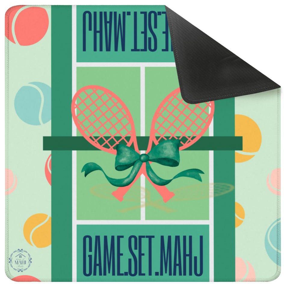 Game.Set.Mahj Tennis Mahjong Mat 33" x 33" (Ship Rolled up)