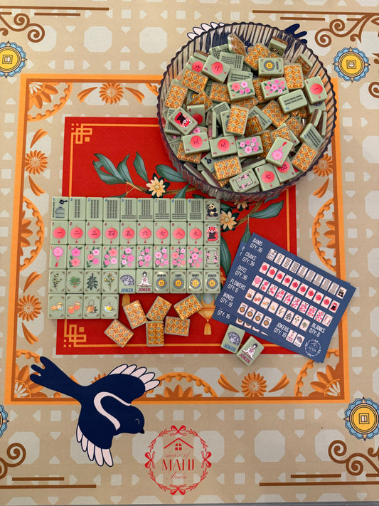 "Merry Magpie" Mahjong Mat ONLY 33" x 33"