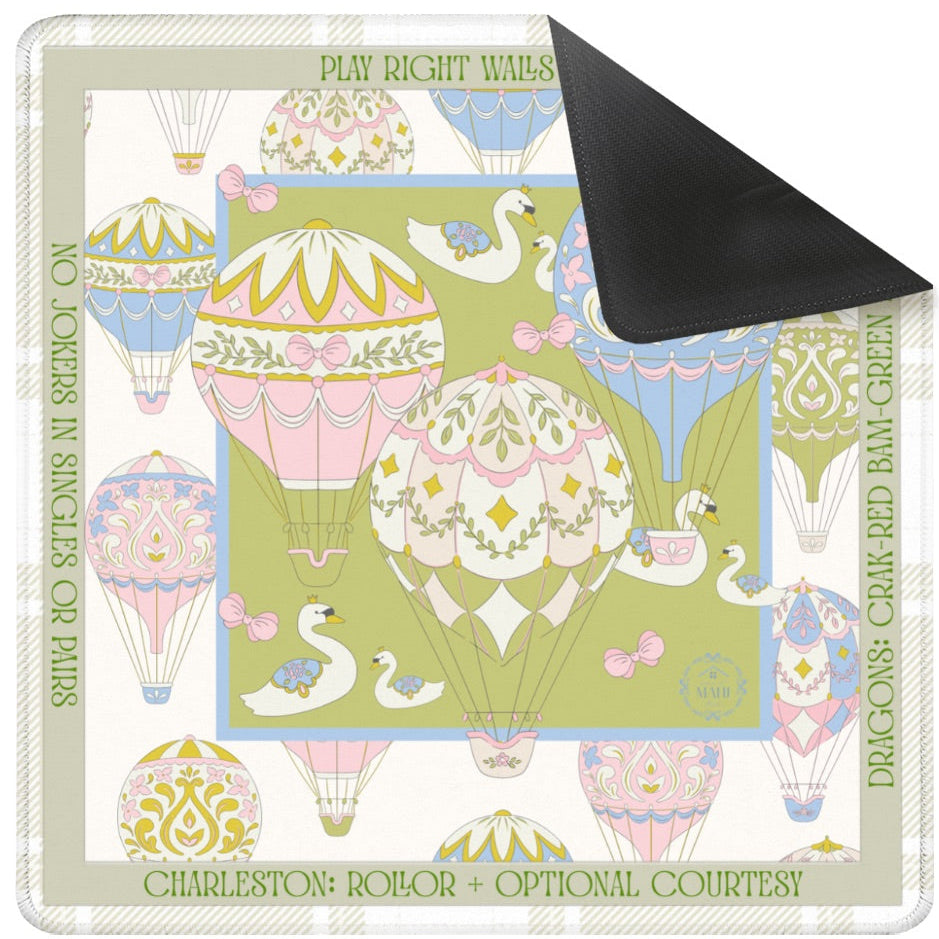 Whimsical Ride Mahjong Mat 33" x 33" (Ship Rolled up)