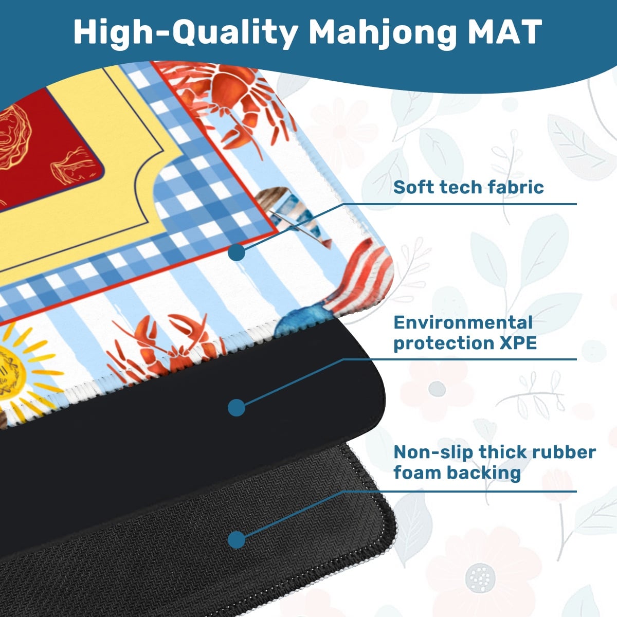 Let the Lobsters Boil Mahjong Mat 31.5"x31.5" (Ship Rolled up)