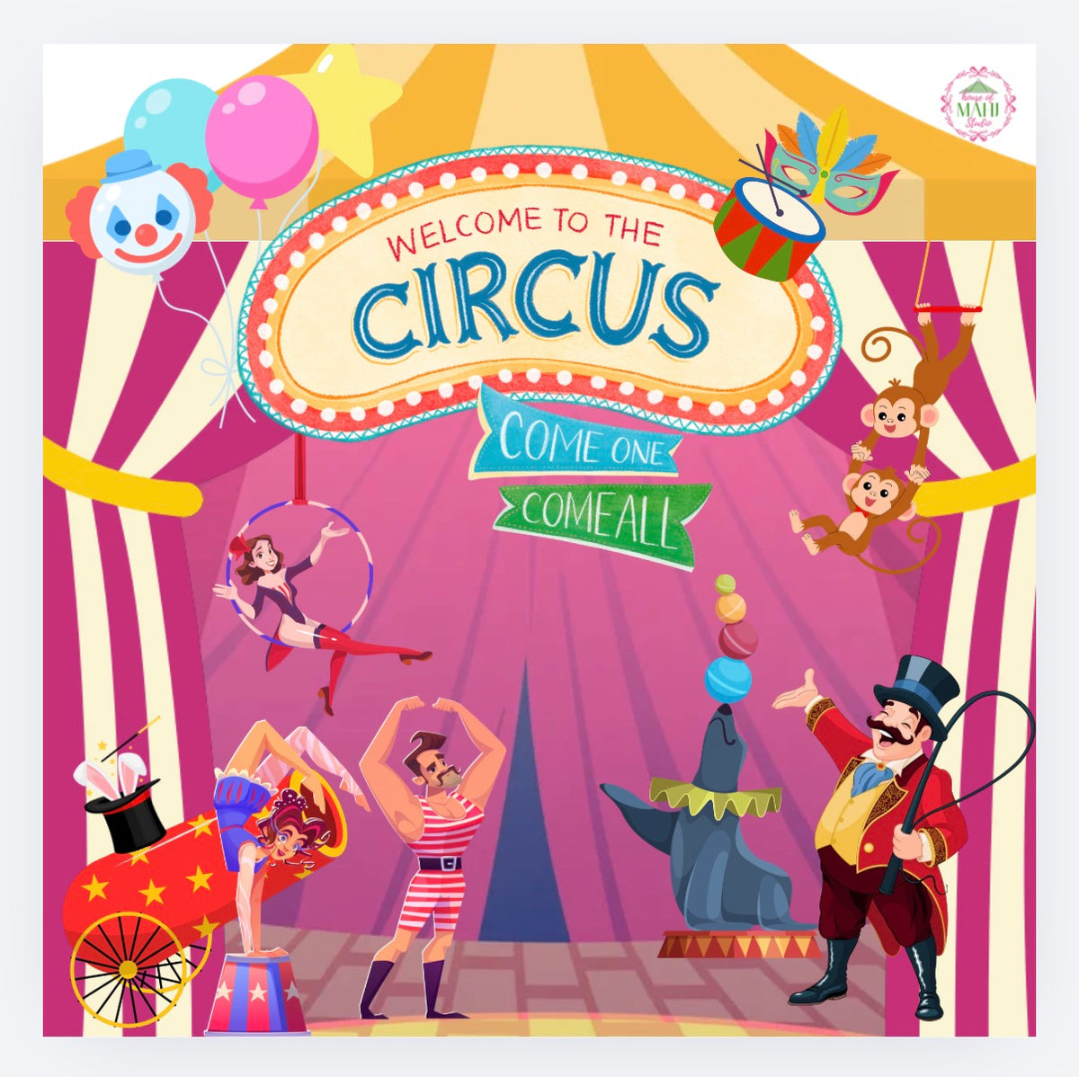 Circus Mahjong Mat 33" x 33"