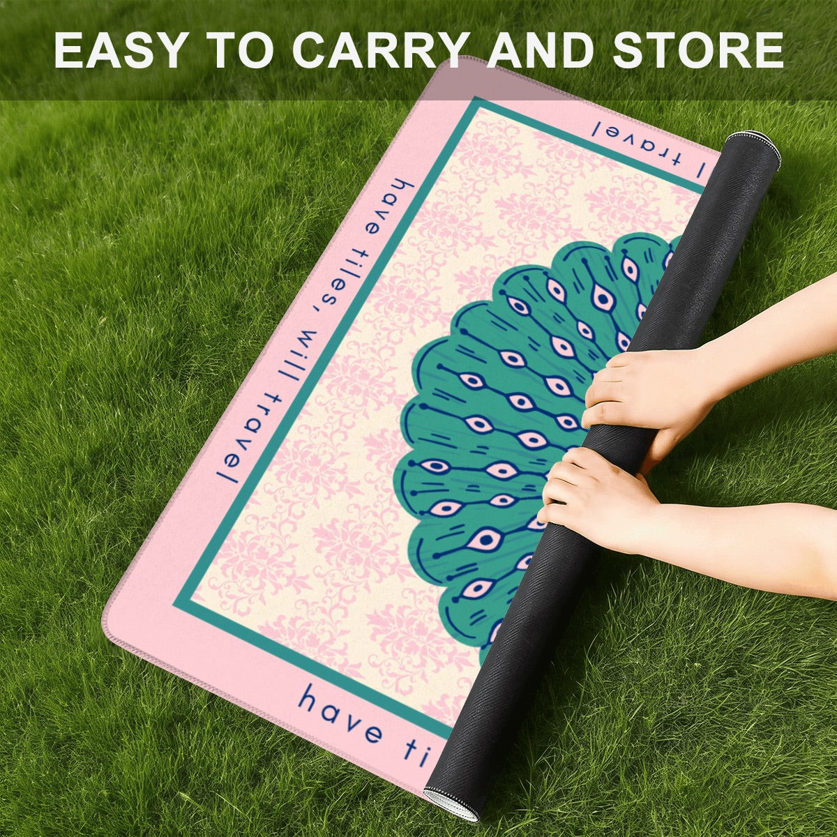 Have Tiles, Will Travel Mahjong Mat 20.9"x20.9" (Ship Rolled up)
