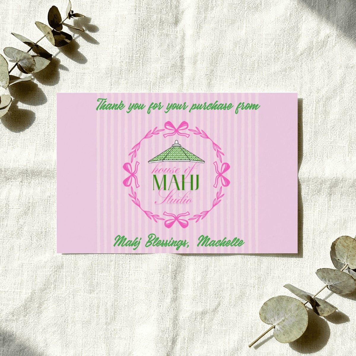 Preppy Pagoda Mahjong Mat 31.5"x31.5" (Ship Rolled up)