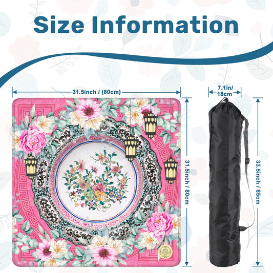 Pink Medallion Mahjong Mat 31.5"x31.5" (Ship Rolled up)