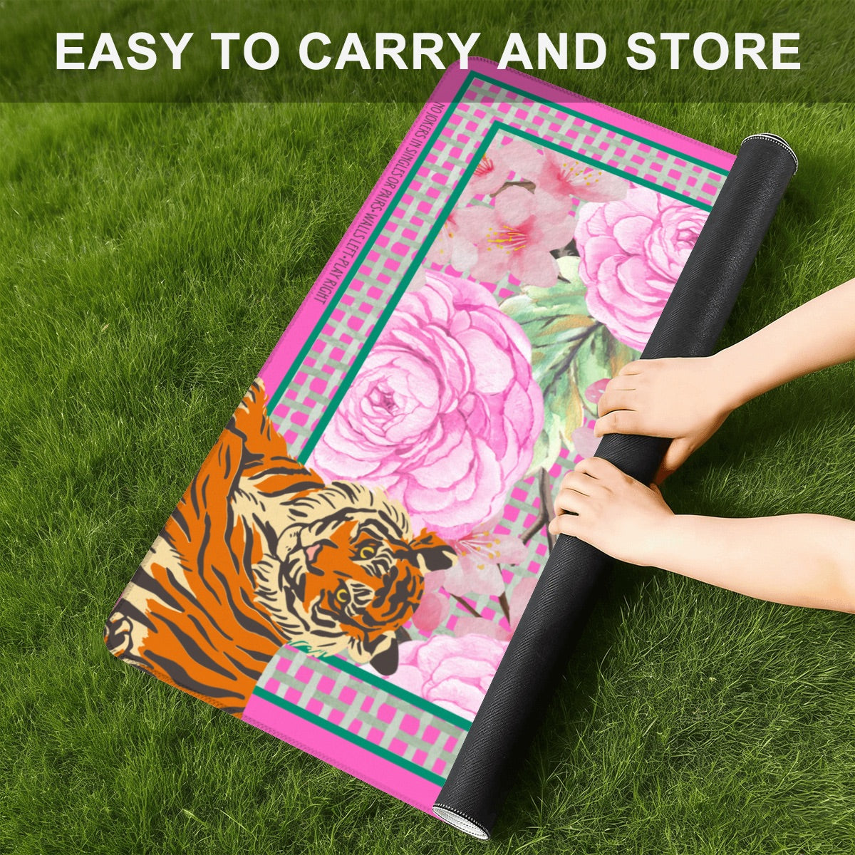 Cheery Tiger Travel Mahjong Mat 20.9"x20.9" (Ship Rolled up)