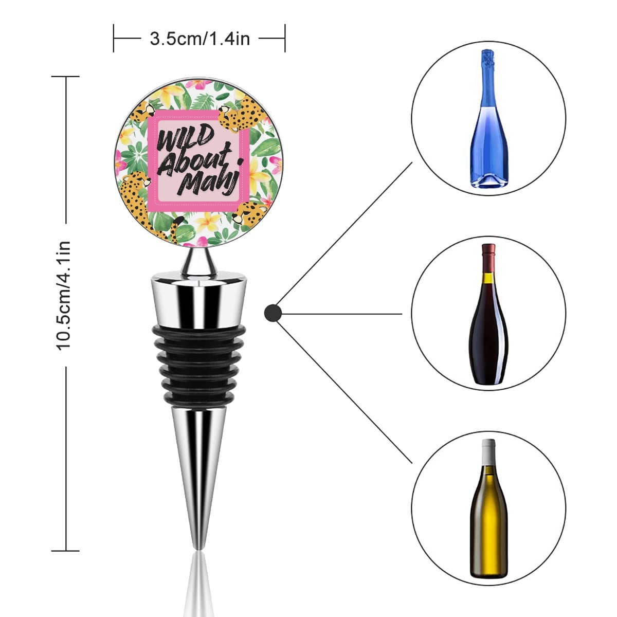 Wild About Mahj Wine Bottle Stopper