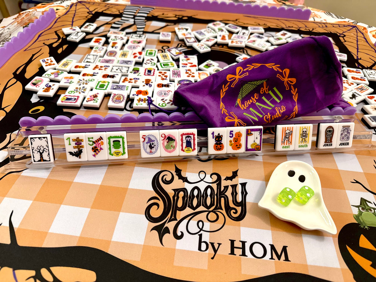 Spooky Mahj Halloween Tile Set/Mat Bundle