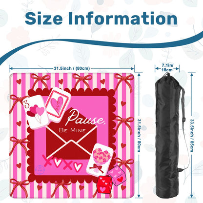 Pause, Be Mine Valentine Mat 31.5"x31.5" (Ship Rolled up)