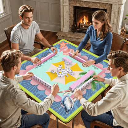 Along the Coast Mahjong Mat 31.5"x31.5" (Ship Rolled up)