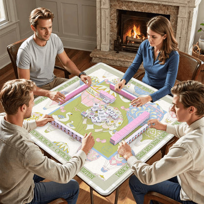 Whimsical Ride Mahjong Mat 31.5"x31.5" (Ship Rolled up)