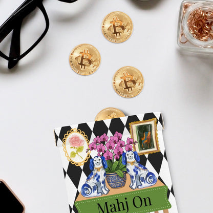 Mahj On w/ Dogs Dice/Coin Bag