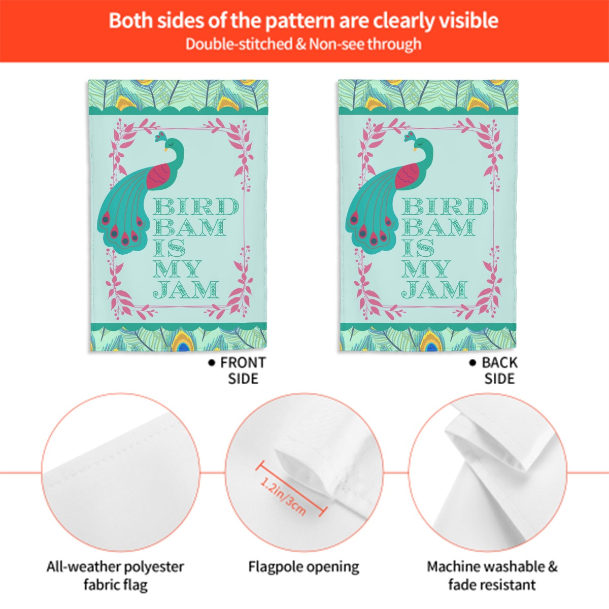 Bird Bam Mahjong Garden Flag