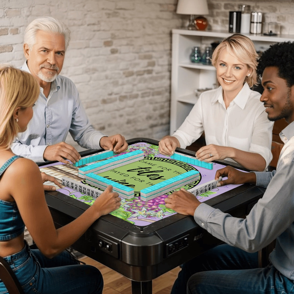 Stayed for the Wine Mahjong Mat 31.5"x31.5" (Ship Rolled up)
