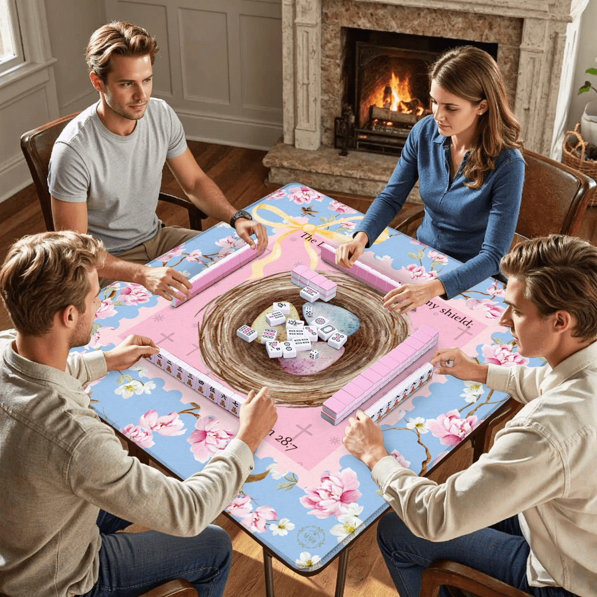 Trust in Him Mahjong Mat 31.5"x31.5" (Ship Rolled up)