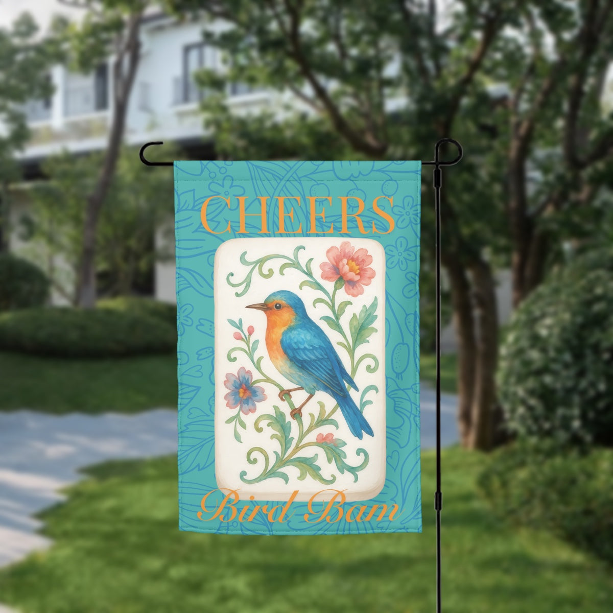Cheers Bird Bam Mahjong Garden Flag