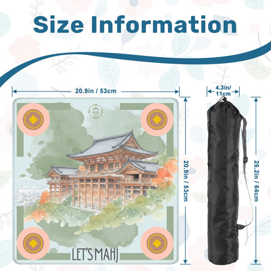 Serenity Let's Mahj Travel Mahjong Mat 20.9"x20.9" (Ship Rolled up)