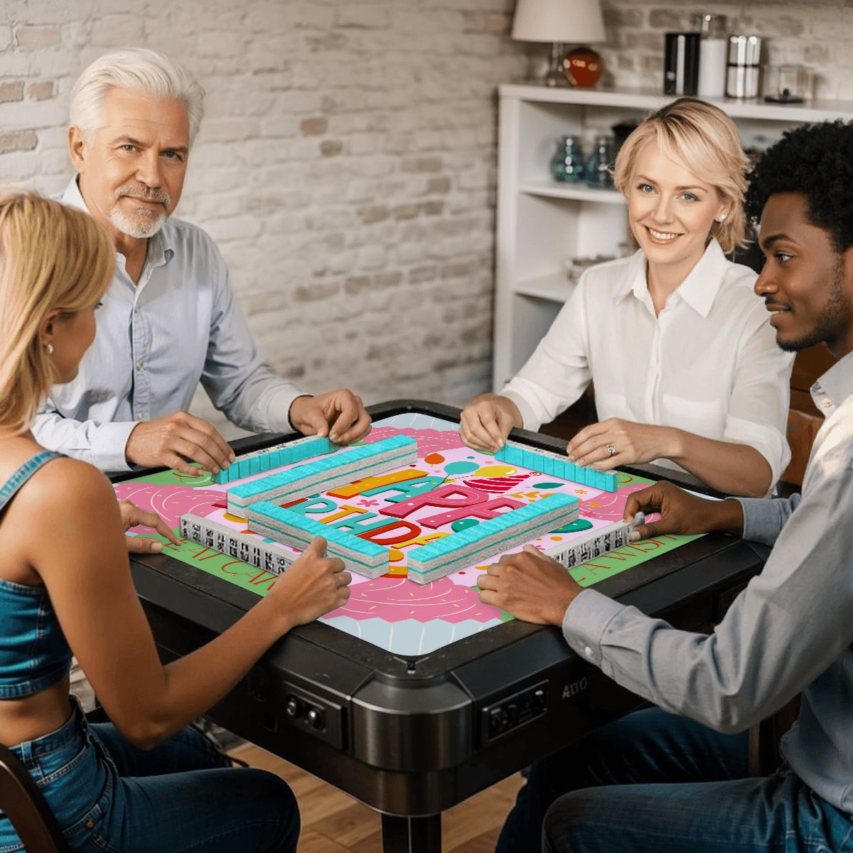Let's Eat Cake Mahjong Mat 31.5"x31.5" (Ships Rolled up)