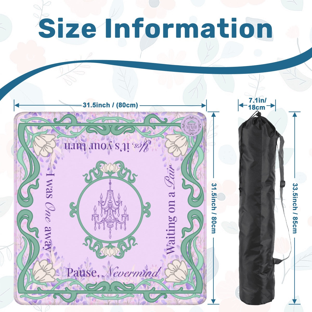 Dearest Mahjer Mahjong Mat 31.5"x31.5" (Ship Rolled up)