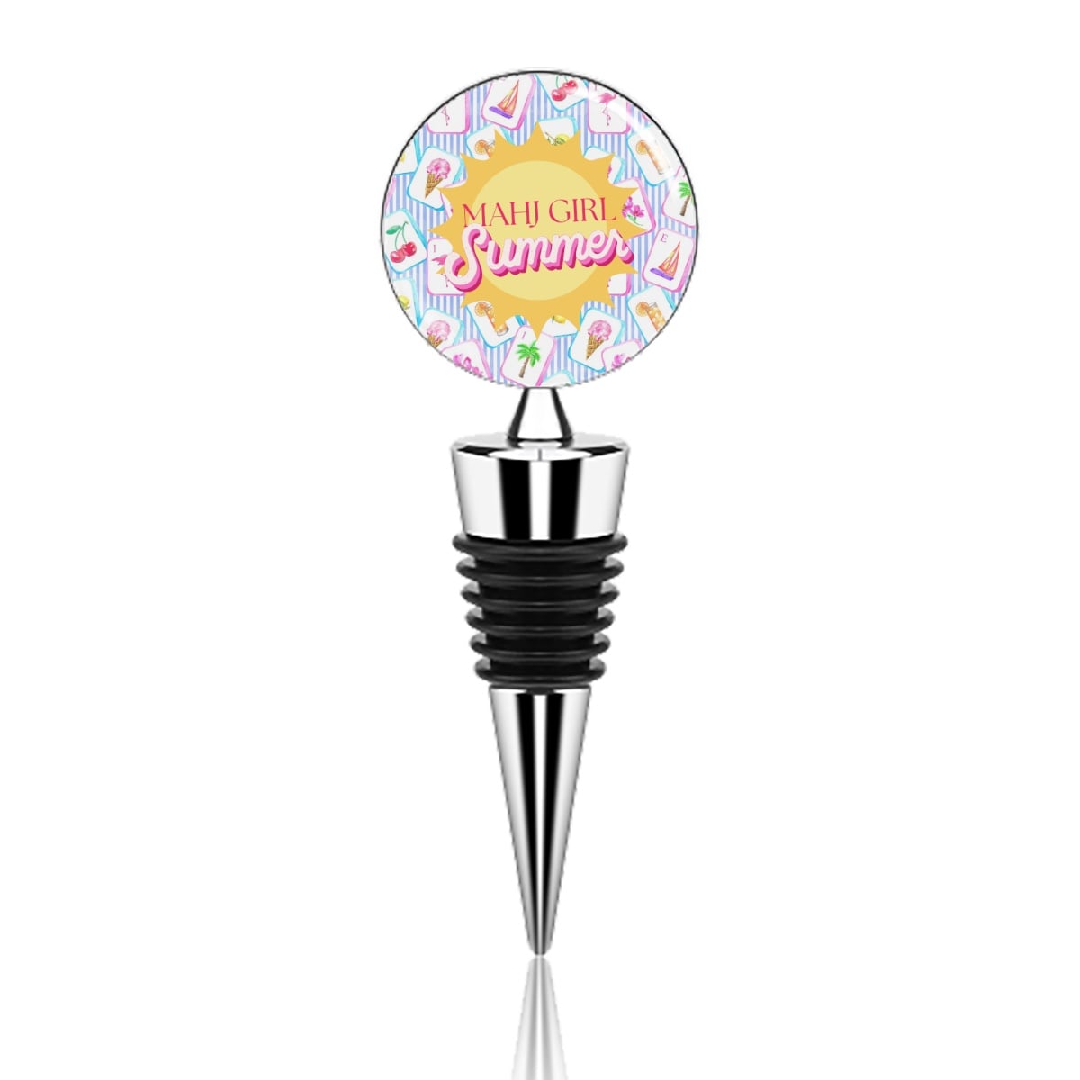 Mahj Girl Summer Wine Bottle Stopper