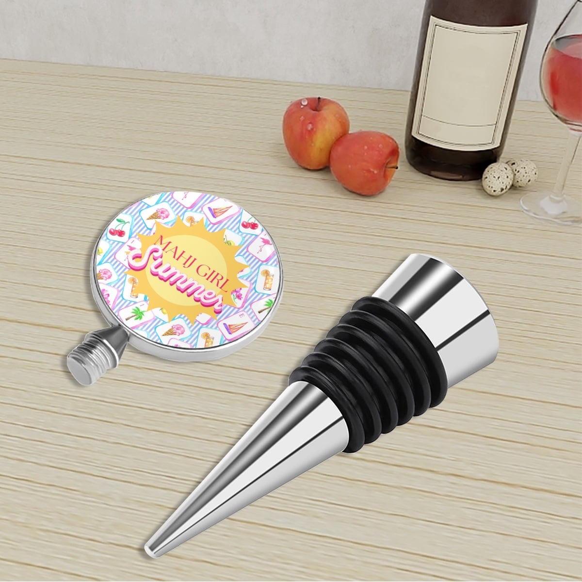 Mahj Girl Summer Wine Bottle Stopper