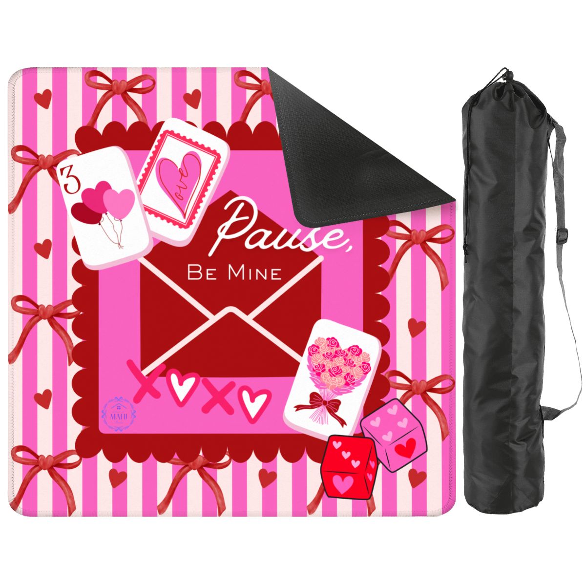 Pause, Be Mine Valentine Mat 31.5"x31.5" (Ship Rolled up)