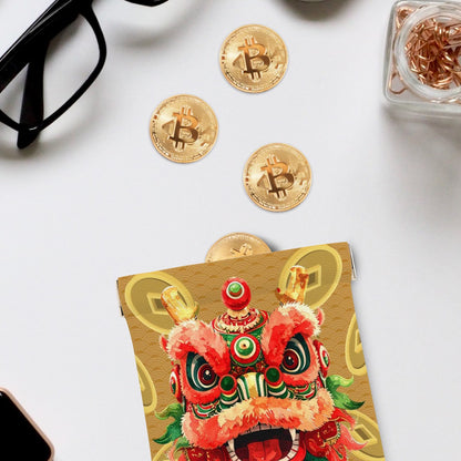 Chinese Lion Mahjong Dice/Coin Bag