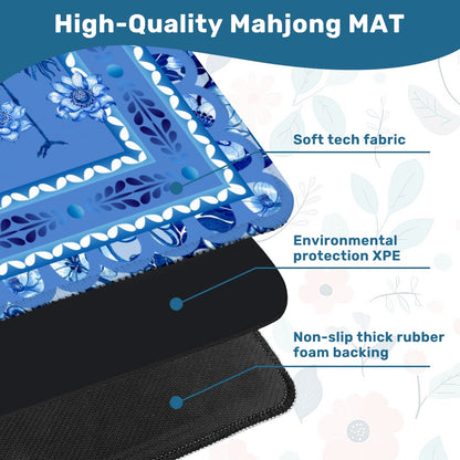 Monday Blues Mahjong Mat 31.5"x31.5" (Ship Rolled up)