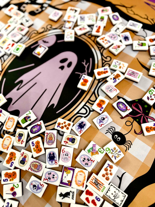 Spooky Mahj Halloween Tile Set/Mat Bundle