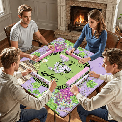 Stayed for the Wine Mahjong Mat 31.5"x31.5" (Ship Rolled up)