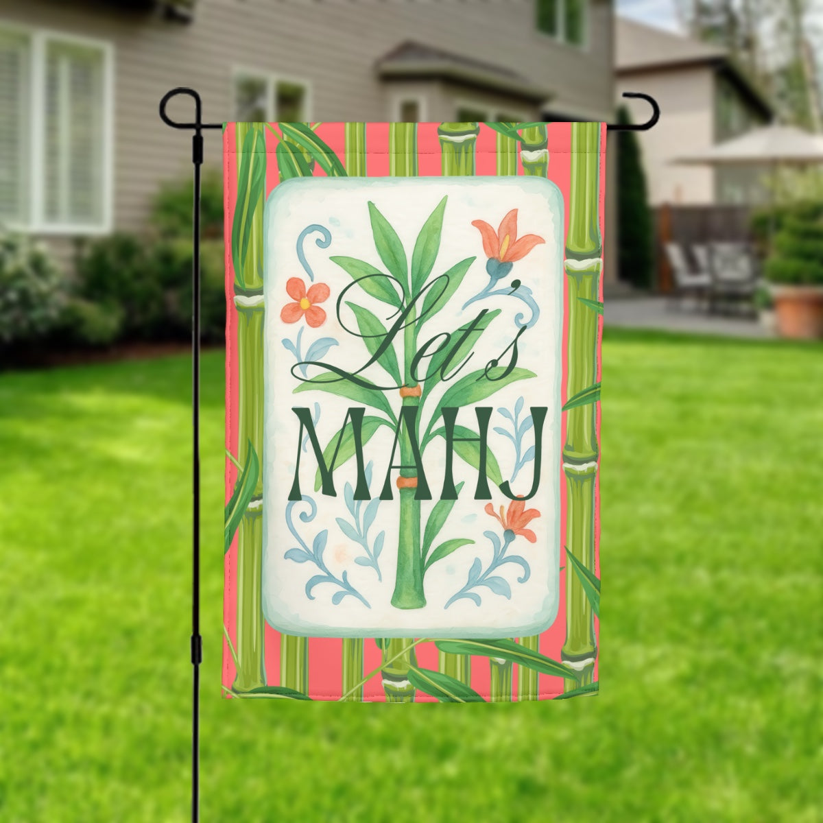 Let's Mahj Mahjong Garden Flag