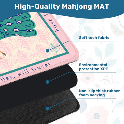 Have Tiles, Will Travel Mahjong Mat 20.9"x20.9" (Ship Rolled up)