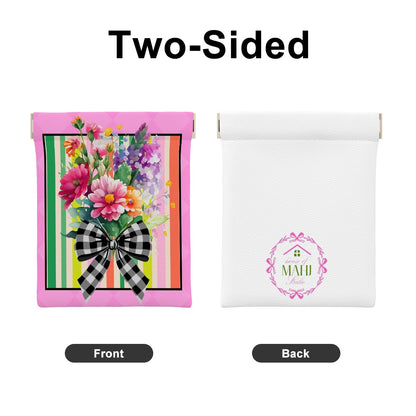 Flowers & Gingham Bow Dice/Coin Bag