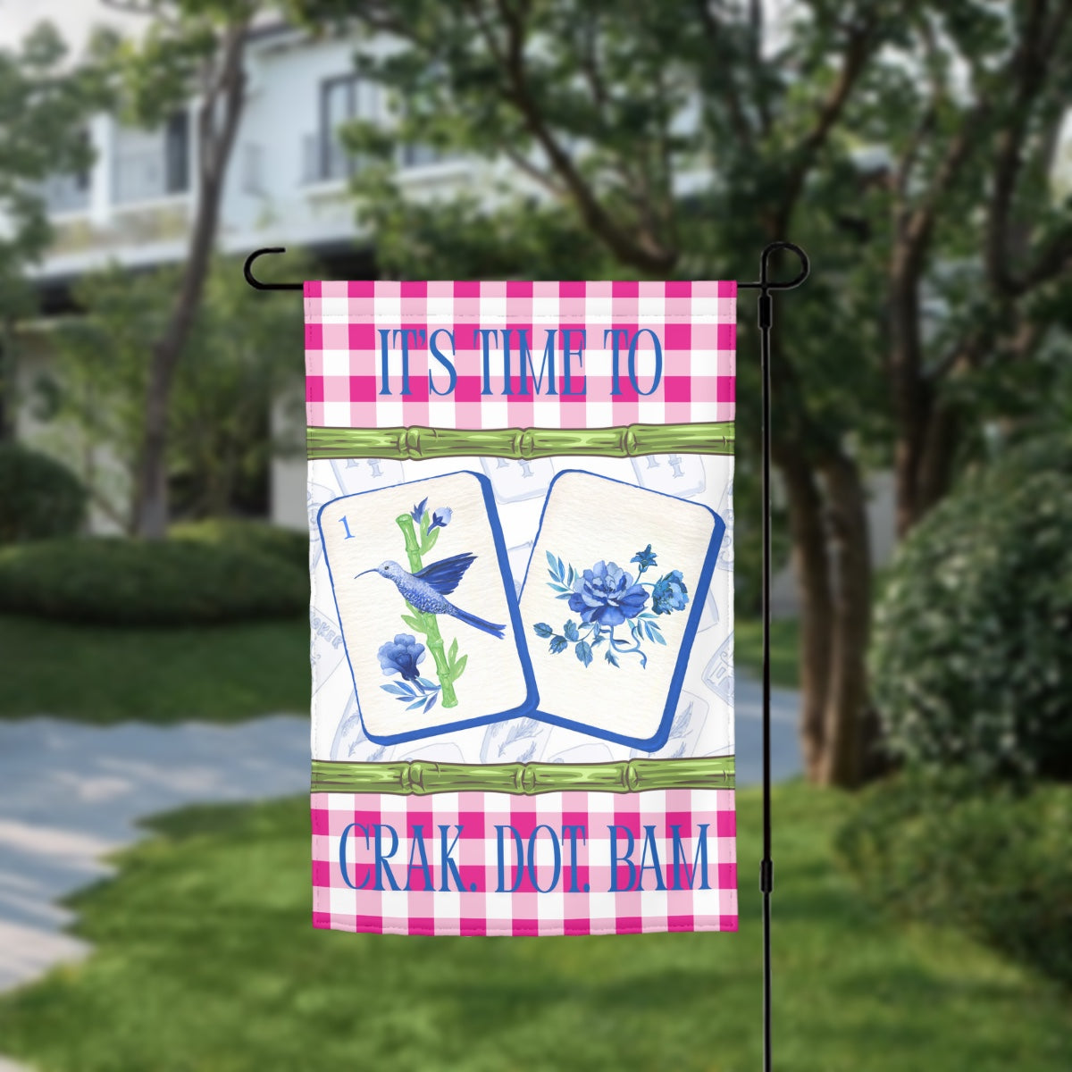 Crak. Dot. Bam Mahjong Garden Flag