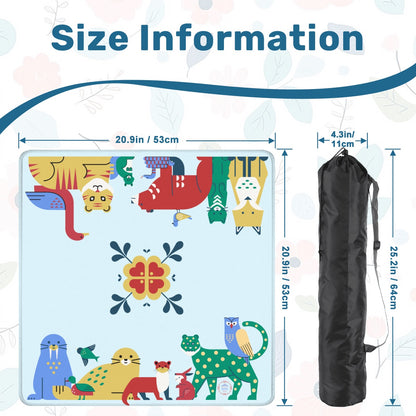 Mahj Zoo Travel Mahjong Mat 20.9"x20.9" (Ship Rolled up)