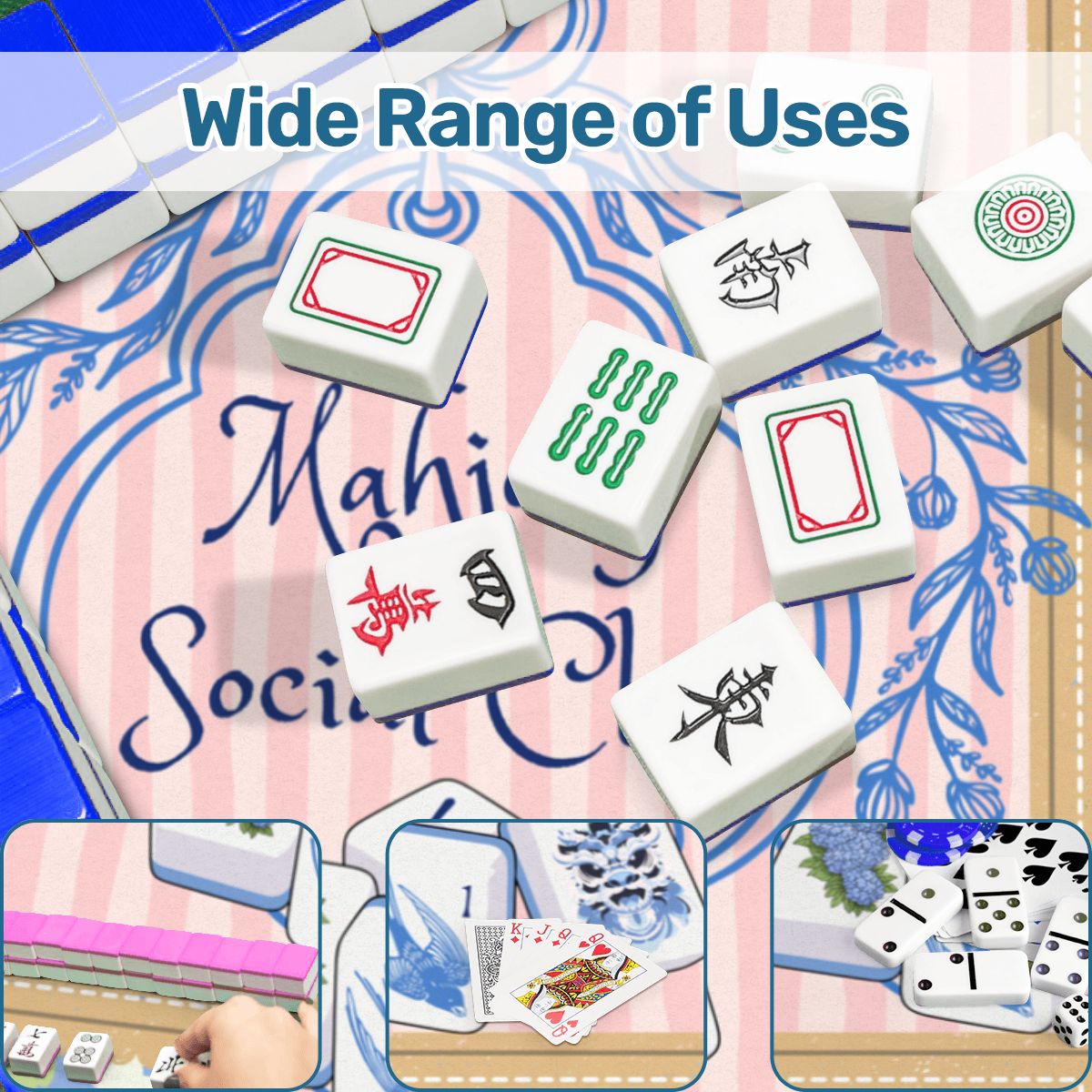 Mahjong Social Club Mahjong Mat 31.5"x 31.5" (Ships Rolled up)