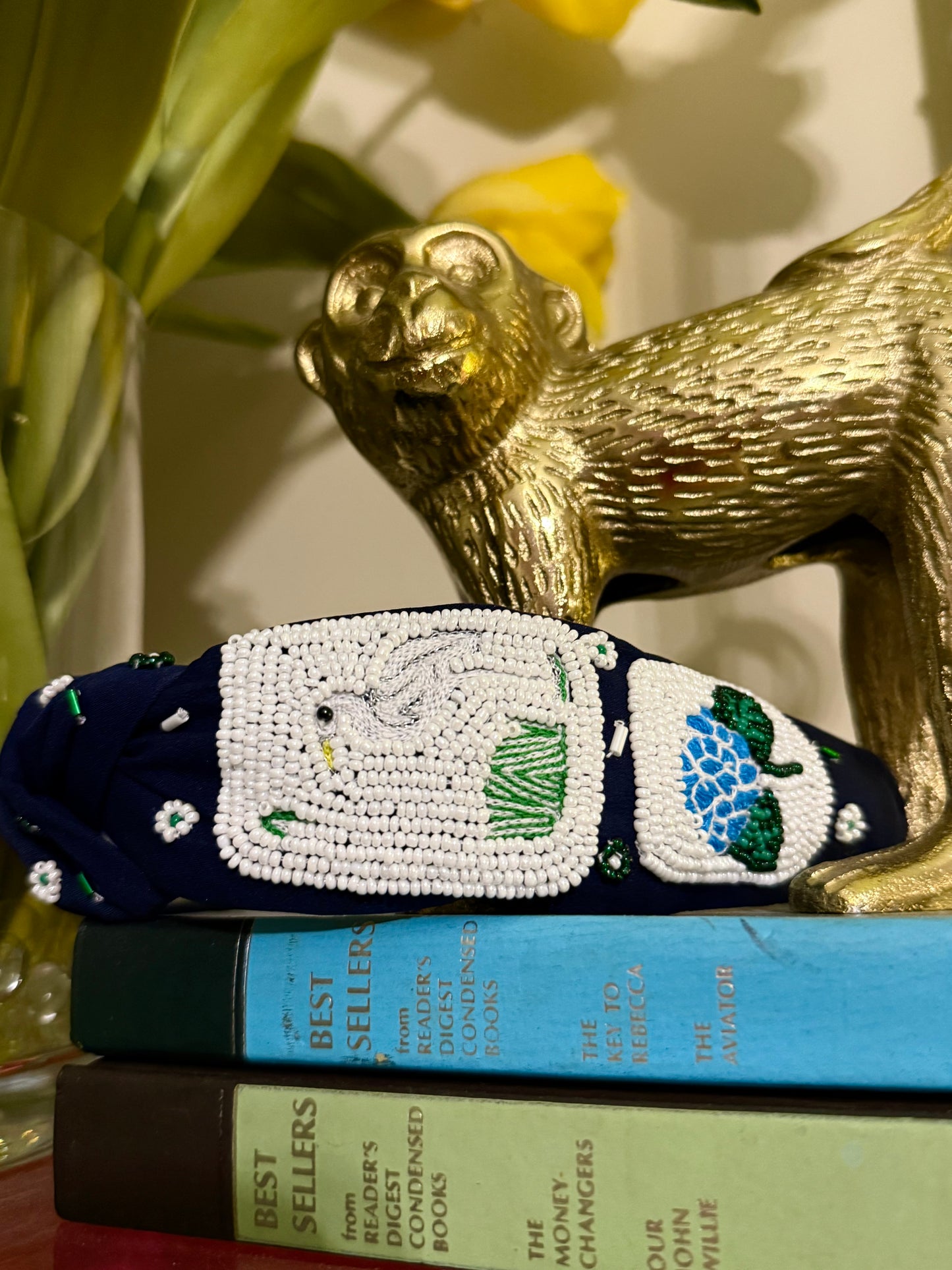 Nantucket Navy Beaded Mahjong Headband