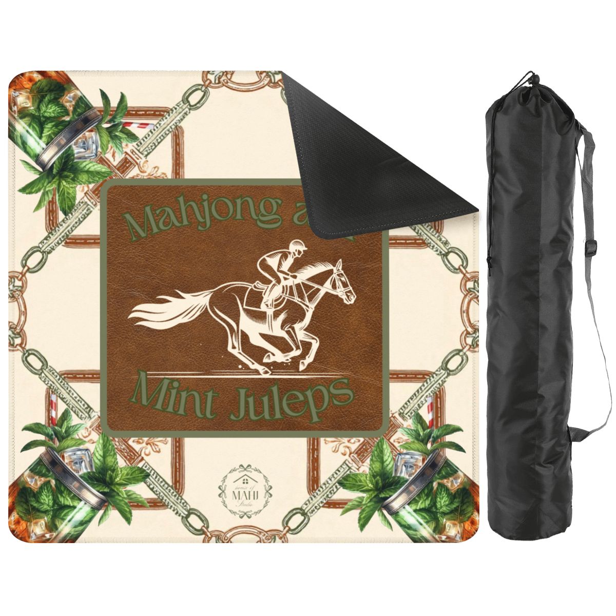 Mahjong & Mint Juleps Mahjong Mat 31.5"x 31.5" (Ships Rolled up)