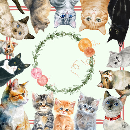 Let’s Meowjong Mahjong Mat 31.5"x31.5" (Ship Rolled up)