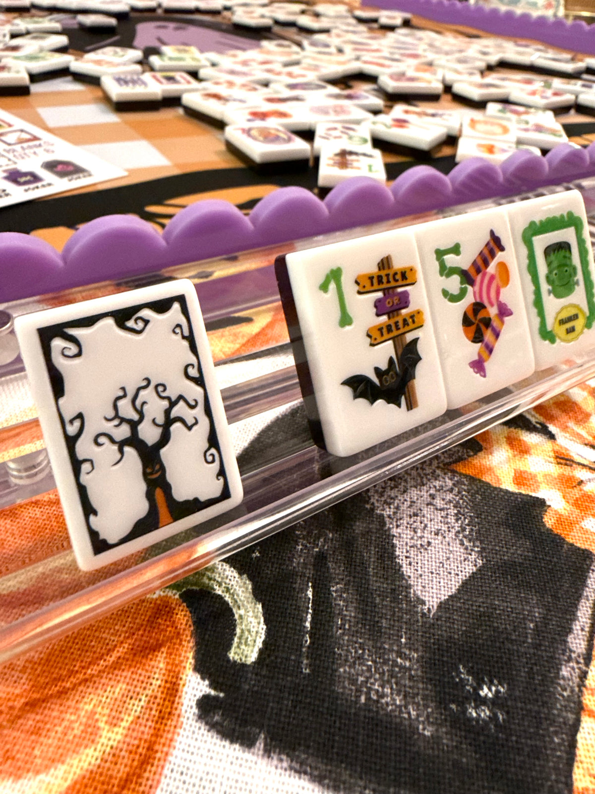 Spooky Mahj Halloween Tile Set/Mat Bundle