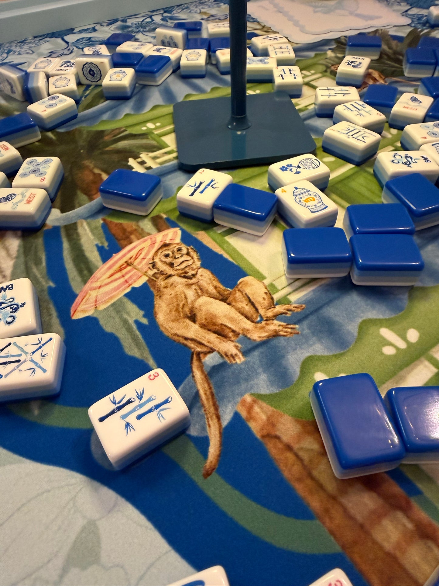 Monkey Around Grandmillenial ROUND 42" Mahjong Mat