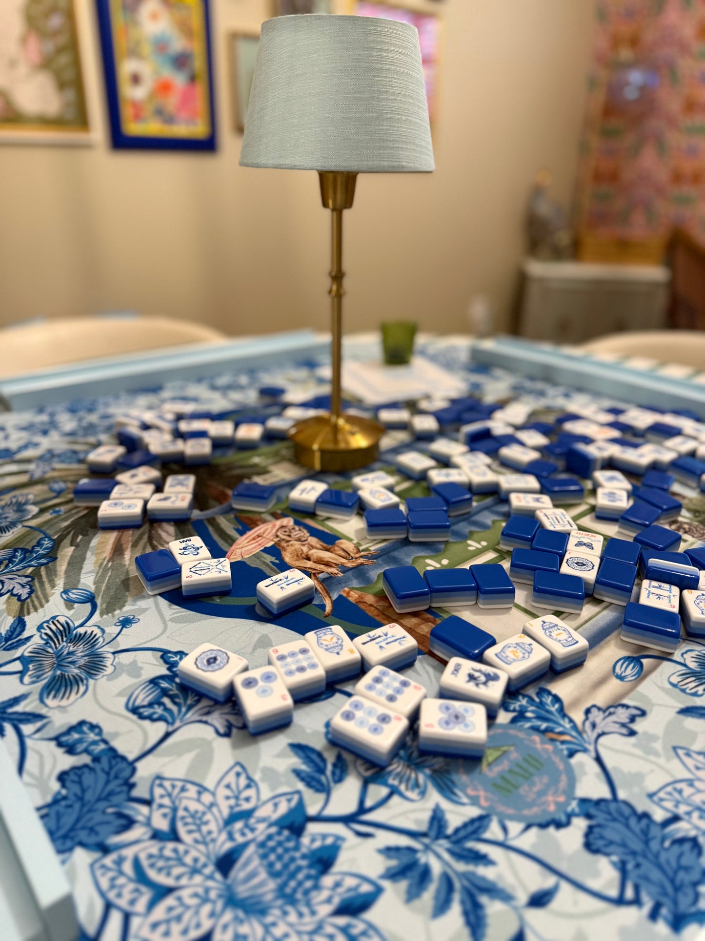 Monkey Around Grandmillenial ROUND 42" Mahjong Mat