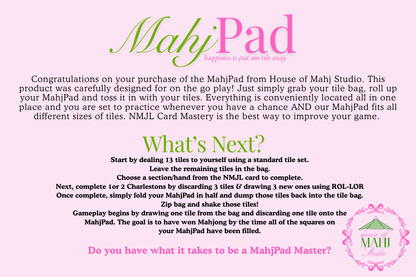 NEW! Parasol Fun MahjPad Practice Mahjong Mat