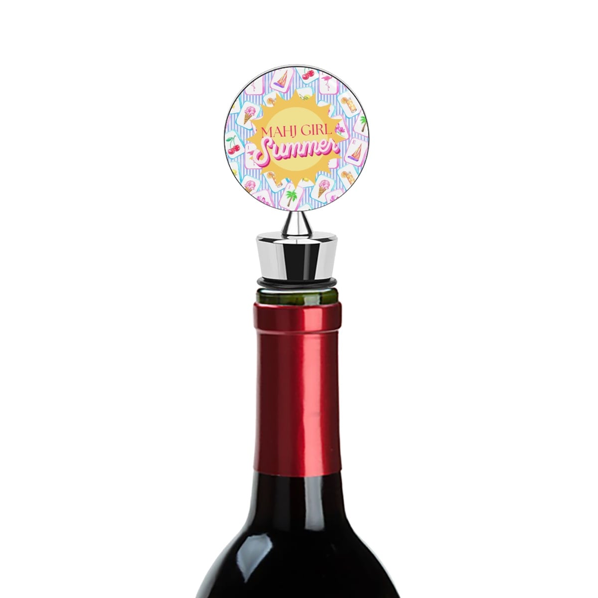 Mahj Girl Summer Wine Bottle Stopper