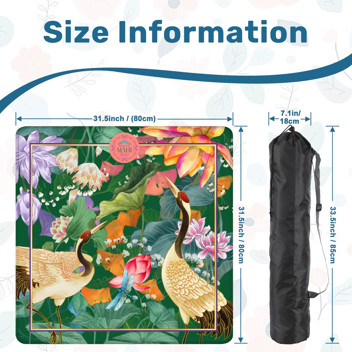 Tropical Paradise Mahjong Mat 31.5"x31.5" (Ship Rolled up)