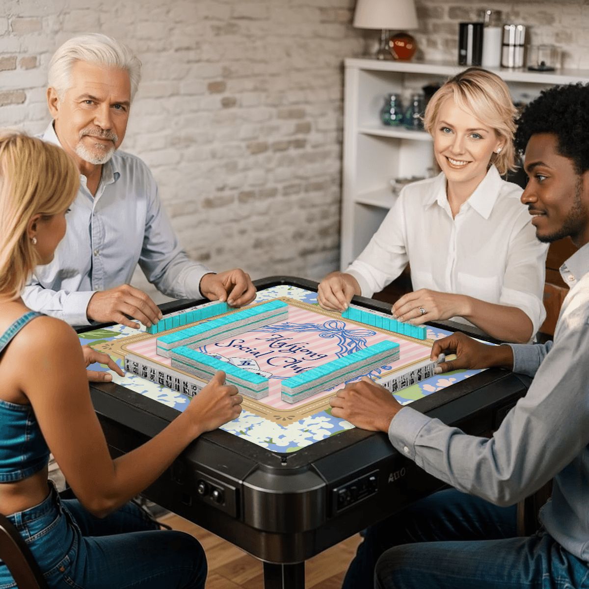 Mahjong Social Club Mahjong Mat 31.5"x 31.5" (Ships Rolled up)
