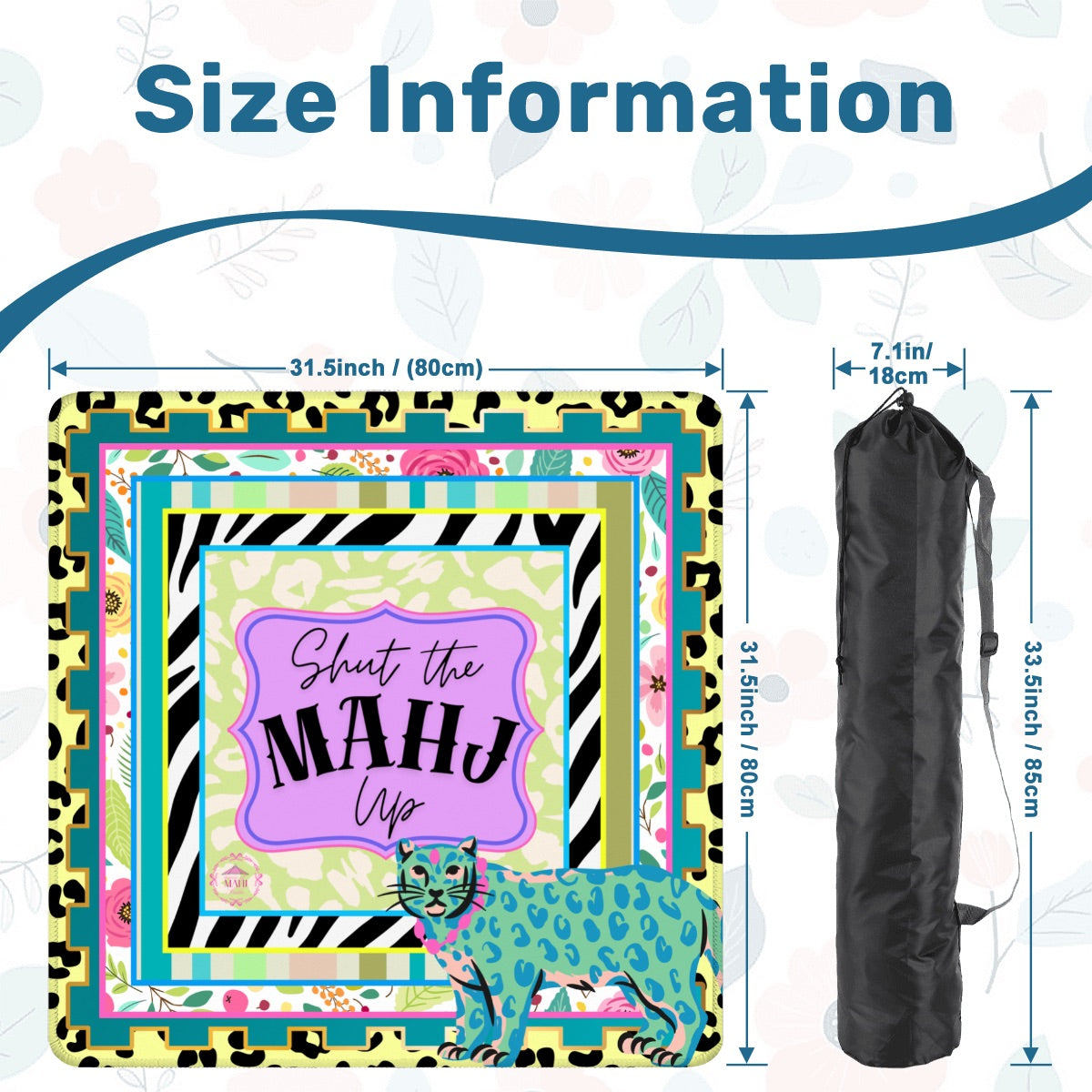 Shut the Mahj Up Mahjong Mat 31.5"x31.5" (Ship Rolled up)