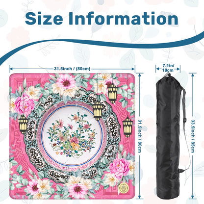 Pink Medallion Mahjong Mat 31.5"x31.5" (Ship Rolled up)