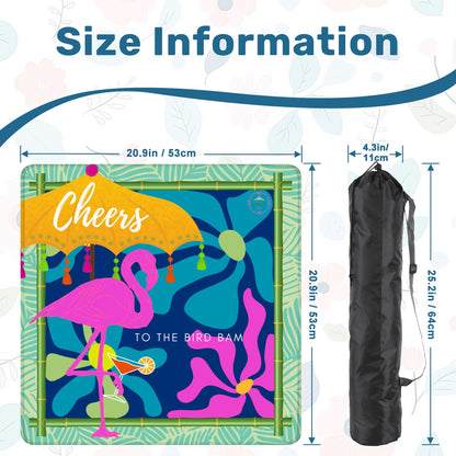 Cheers to the Bird Bam Travel Mahjong Mat 20.9"x20.9" (Ship Rolled up)