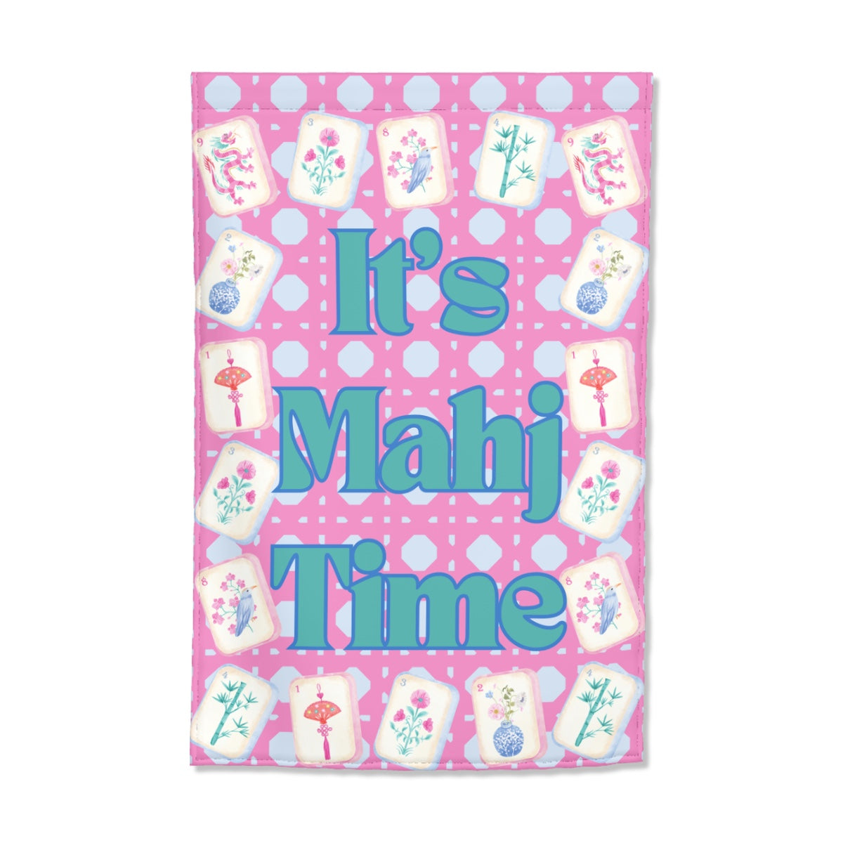 It's Mahj Time Mahjong Garden Flag